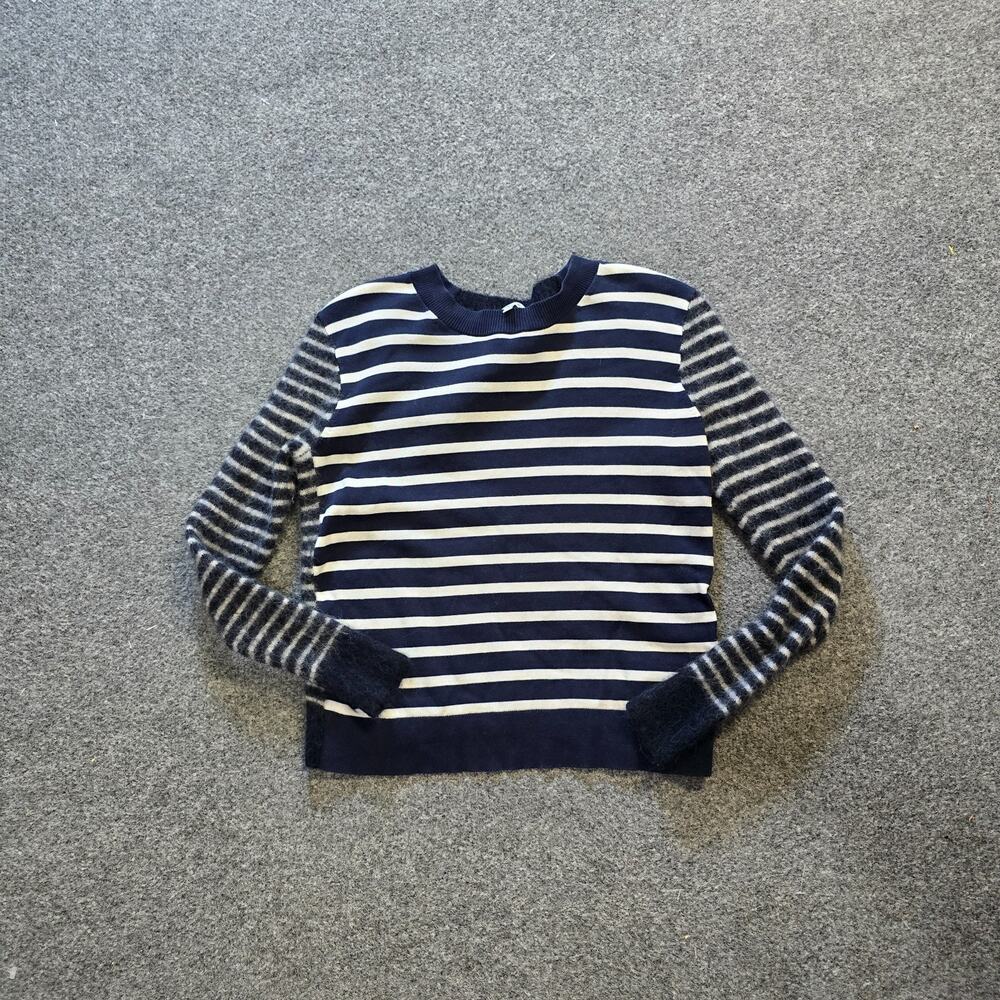 Madewell Sweater Womens Size Small Blue White Striped Mohair Casual Nautical